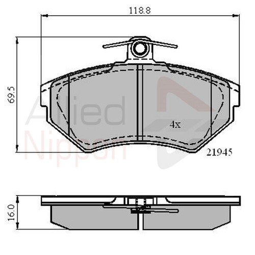 Brake pads set for - for, golf