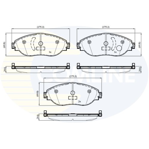 Brake pads set - brake, vw